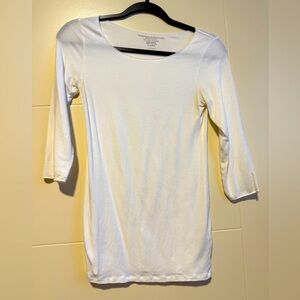 Majestic Filatures Women's White Deluxe 3/4 Sleeve Teeshirt Soft Touch Size 1/XS